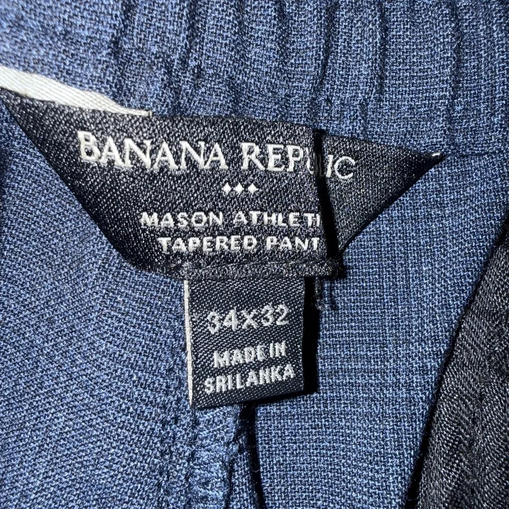 Banana Republic Pants Mens 34x32 Blue Mason Athletic Tapered Stretch Dress